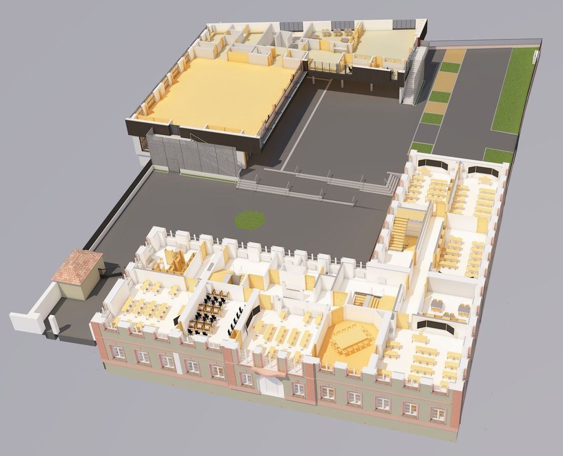 Plan écoles de la ville de Mulhouse: entre réhabilitation de bâti protégé & construction provisoire en bois