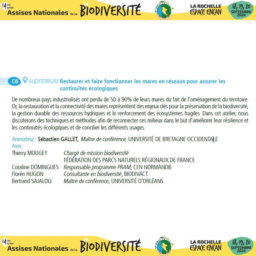 [ANB24] Restaurer et faire fonctionner les mares en réseau pour assurer les continuités écologiques